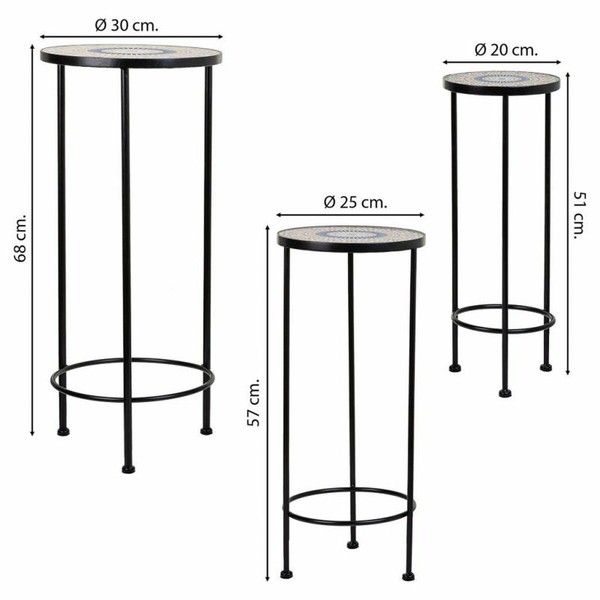 Puķu Poda Statīvs Alexandra House Living Melns Dzelzs Flīze 30 x 68 x 30 cm 3 Daudzums