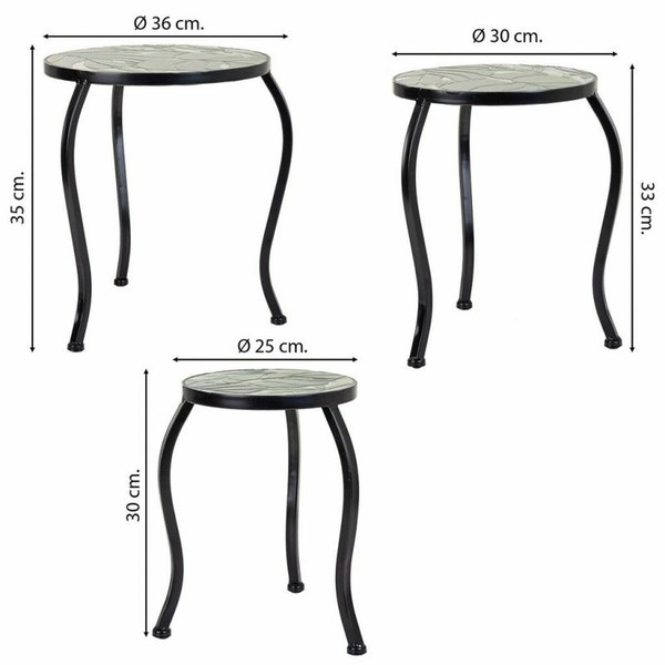 Puķu Poda Statīvs Alexandra House Living Melns Dzelzs Flīze 35 x 36 x 35 cm 3 Daudzums