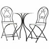 Table set with 2 chairs Alexandra House Living White Black 60 x 75 x 60 cm