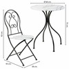 Stalo rinkinys su 2 kėdėmis Alexandra House Living Balta Juoda 60 x 75 x 60 cm