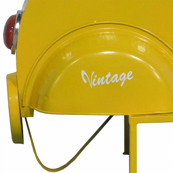 Stool Alexandra House Living Yellow PVC Leather Iron 50 x 75 x 95 cm Motorbike
