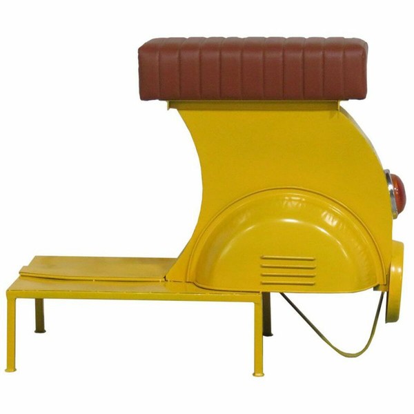 Taburetė Alexandra House Living Geltona PVC Oda Geležis 50 x 75 x 95 cm Motociklas
