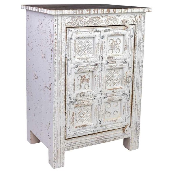 Nightstand Alexandra House Living White Brown 40 x 53 x 73 cm