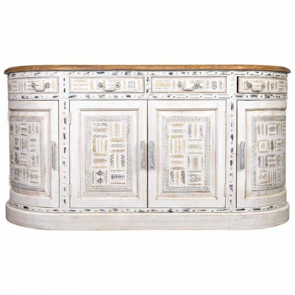 Indauja Alexandra House Living Balta Ruda Žalvaris Mango mediena 45 x 177 x 91 cm