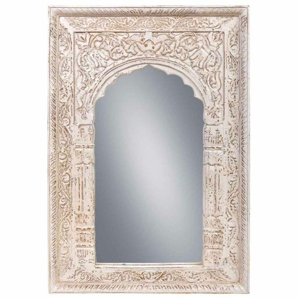 Wall mirror Alexandra House Living Cream 6 x 60 x 87 cm Rectangular