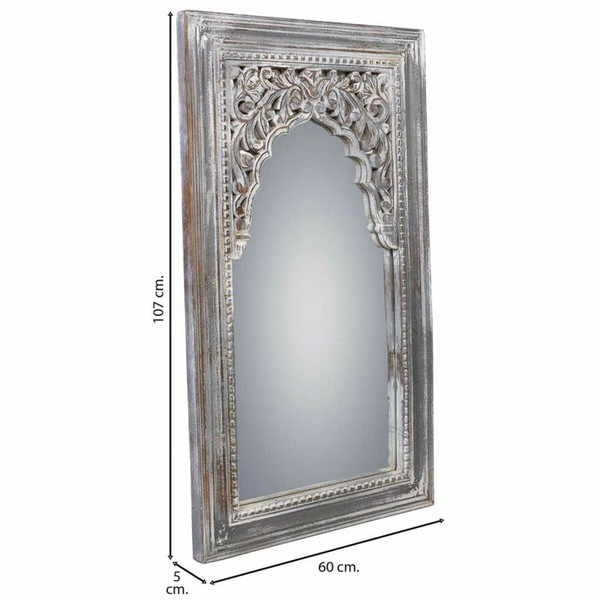Sienas spogulis Alexandra House Living Balts 5 x 107 x 60 cm Taisnstūra