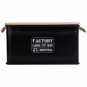 Chest Alexandra House Living Factory Black Hemp Metal Fir wood 38 x 60 x 33 cm