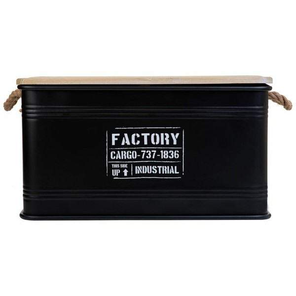 Chest Alexandra House Living Factory Black Hemp Metal Fir wood 38 x 60 x 33 cm