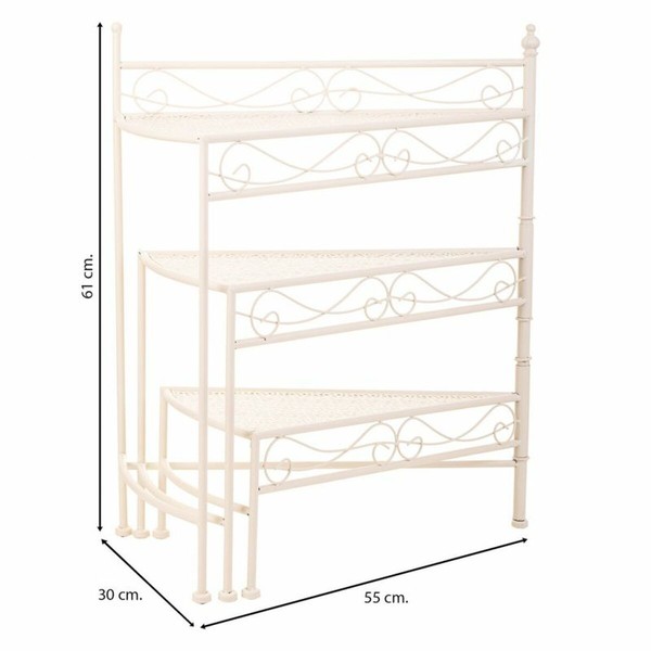 Gėlių vazonų stovas Alexandra House Living Balta Metalinis Geležis 25 x 37 x 59 cm