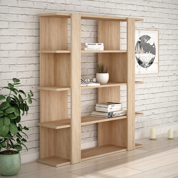 Grāmatu veikals Alexandra House Living Дуб Koks MDP 110 x 122 x 29 cm 4 Planken