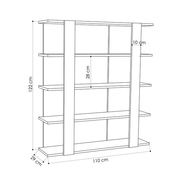 Grāmatu veikals Alexandra House Living Дуб Koks MDP 110 x 122 x 29 cm 4 Planken