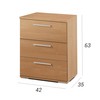 Ночной столик Alexandra House Living Вишневое дерево Металл Деревянный MDP 41 x 62 x 35 cm 3 ящика