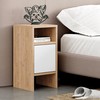 Yöpöytä Alexandra House Living Valkoinen Ruskea Puu MDP 29 x 59 x 29 cm 1 ovi