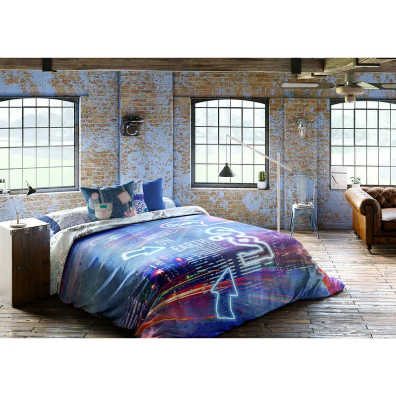 Antklodės užvalkalų rinkinys Lois NIGHT P. Mėlyna Lova 135 220 x 230 cm 3 Dalys