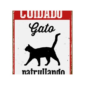 Lenta Magnet & Steel ["Cuidado Gato Patrullando"] 14,8 x 21 cm
