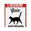 Доска Magnet & Steel ["Cuidado Gato Patrullando"] 14,8 x 21 cm