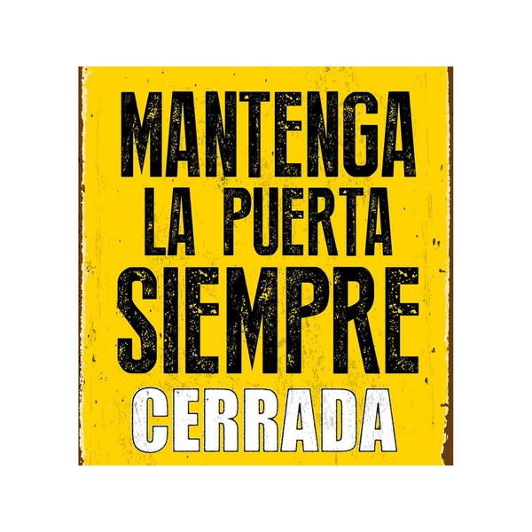 Доска Magnet & Steel Mantenga la Puerta Siempre Cerrada 14,8 x 21 cm