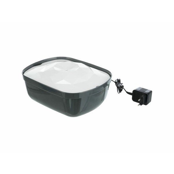 Lemmikin Juomalähde Trixie Polygon Valkoinen Harmaa Silikoni Melamiini 2,5 L 28 x 11 x 22 cm