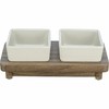 Koiran ruoka-annostelija Trixie CityStyle Ruskea Harmaa Keraminen Silikoni Puu MDF 2 x 400 ml