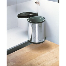 Waste bin Hailo Compact-Box Steel 15 L Black Grey Integrable