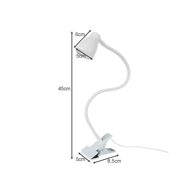 Desk lamp with clip - white Izoxis 19455