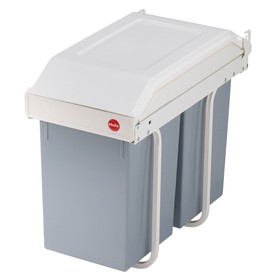 Jäteastia Hailo Multi-Box duo L Valkoinen Harmaa Kerma Teräs Muovinen 2 laatikkoa 14 L Integroituva (2 osaa)