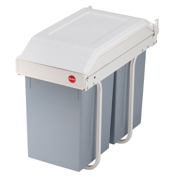Мусорное ведро Hailo Multi-Box duo L Белый Серый Кремовый Сталь Пластик 2 ящика 14 L Интегрированный (2 штук)