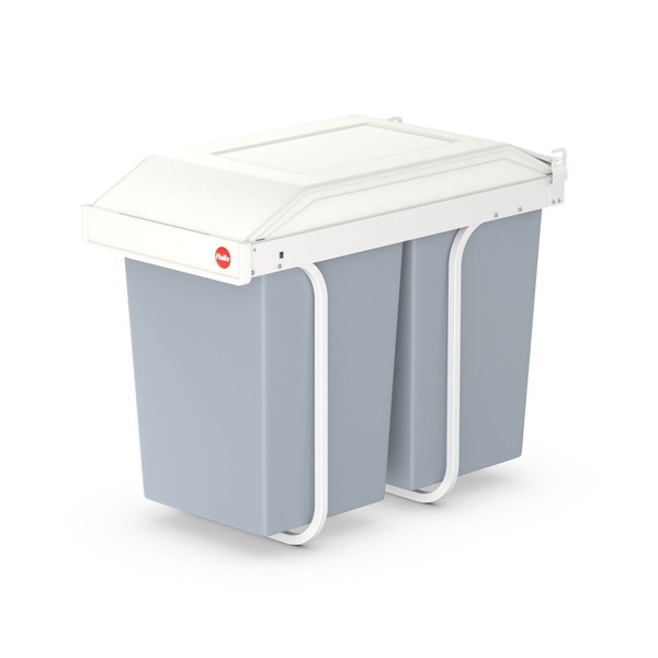 Мусорное ведро Hailo Multi-Box duo L Белый Серый Кремовый Сталь Пластик 2 ящика 14 L Интегрированный (2 штук)