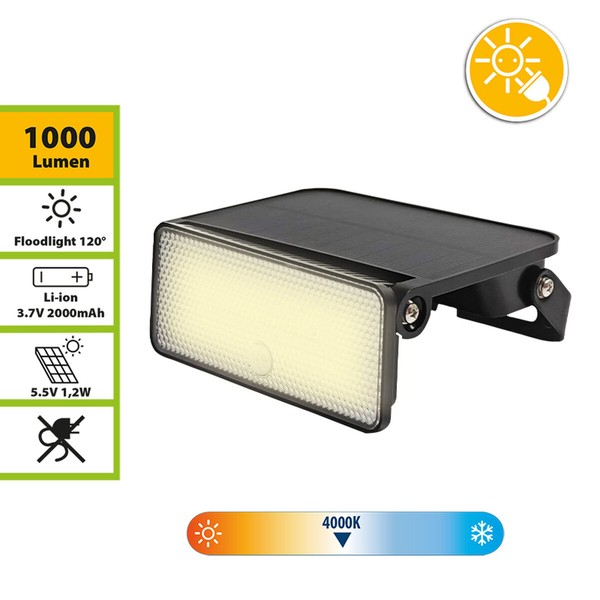 Solārā lampa Velamp MAYA 12 W 4000 K 1600 lm Balts