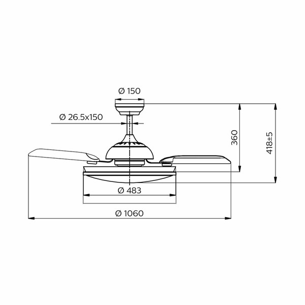 Plafondventilator met licht Philips 929004081801 Balts Bronza (4000 K) (2700 K)