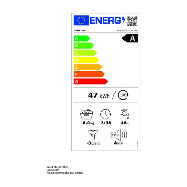 Pesukone Samsung WW80CGC04DAEEC 60 cm 1400 rpm 8 kg