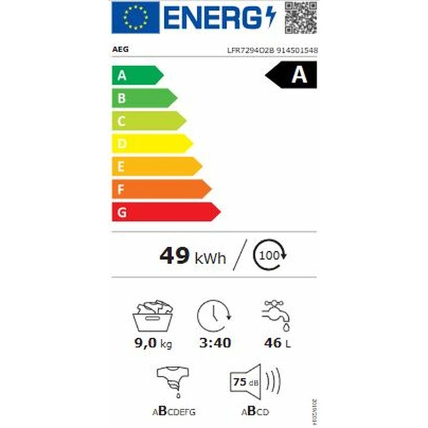 Mazgāšanas mašīna AEG LFR7294O2B 60 cm 1400 rpm 9 kg