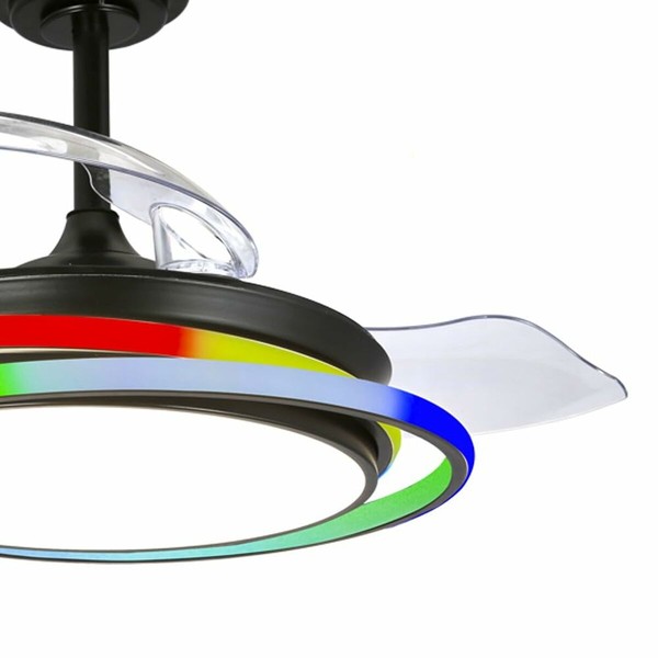 Kattotuuletin CristalRecord ANTILA MINI RGB BK RETRAC Musta