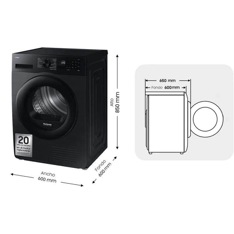 Heat pump dryer Samsung DV90DG52A0ABEC 9 kg