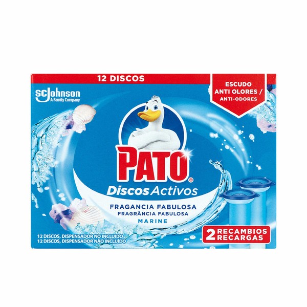Toilet air freshener Pato Discos Activos Сменные части Морской 2 штук дезинфицирующее средство