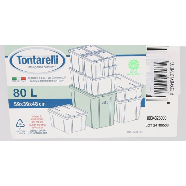 Контейнер для хранения с крышкой Tontarelli Linea box 59 x 39 x 48 cm (6 штук)