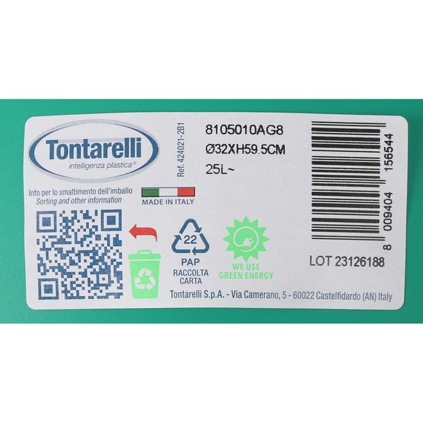 Waste bin Tontarelli 85694 25 L