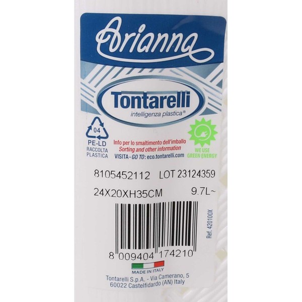 Rubbish bin Tontarelli Arianna 10 L White (8 Units)