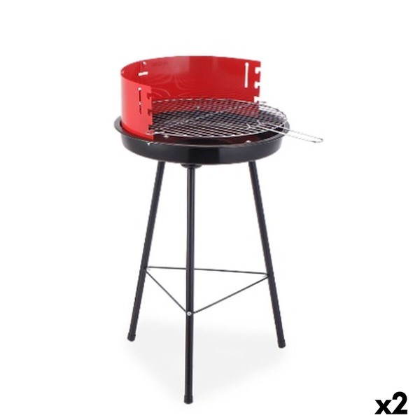 Anglimis kūrenama kepsninė su stovu Algon Juoda Raudona 42 x 76,5 cm (2 vnt.)