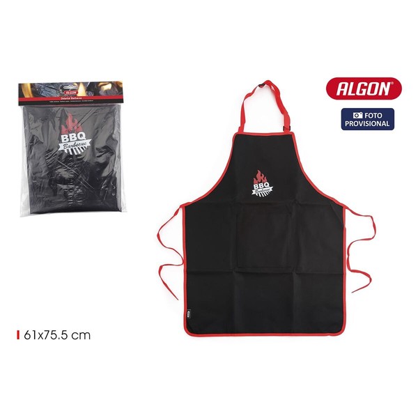 Prijuostė Algon 61 x 75,5 cm Juoda Barbekiu