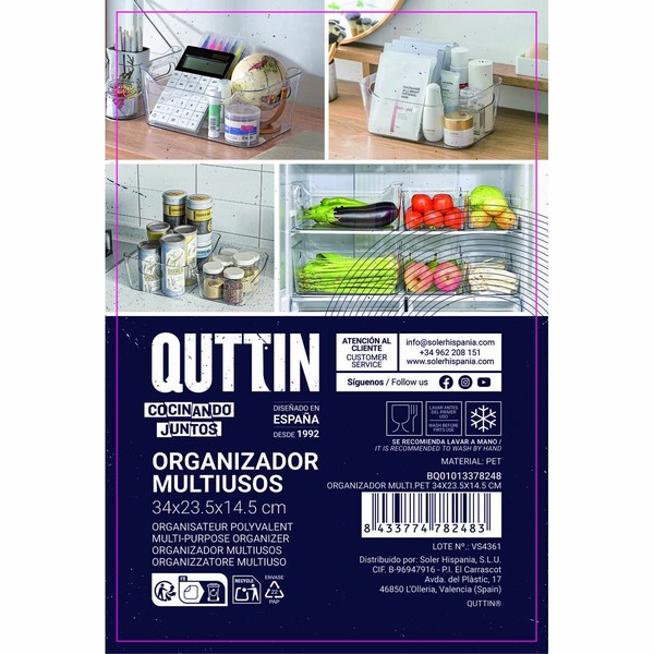 Uzglabāšanas Kaste Quttin 34 x 23,5 x 14,5 cm (10 gb.)