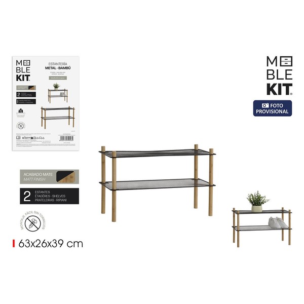 Lentyna MobleKit Metalinis Bambukas 63 x 26 x 39 cm (6 vnt.)