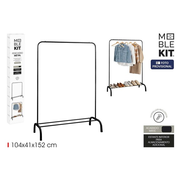 Coat rack MobleKit Black 18 mm 104 x 41 x 152 cm (6 Units)