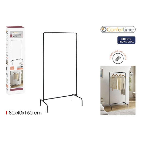 Takkiteline MobleKit Musta 16 mm 80 x 40 x 160 cm (6 osaa)