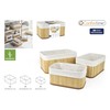 Basket set Confortime Brown Beige Bamboo 3 Pieces (8 Units)