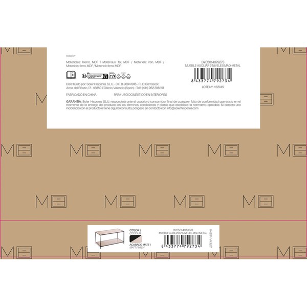 Sivupöytä MobleKit Ruskea Musta 78 x 38 x 38 cm Puu (3 osaa)