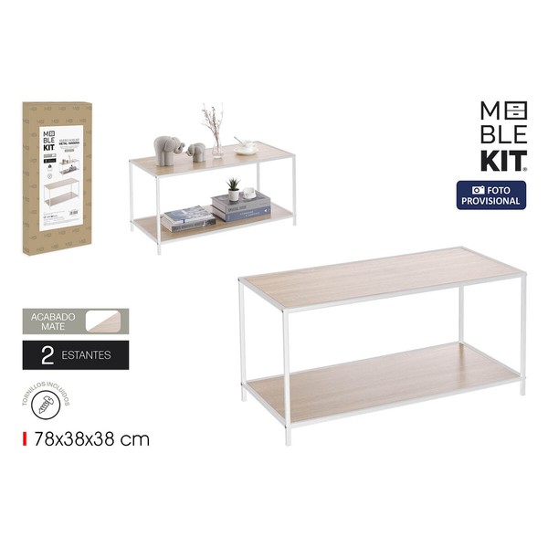 Sivupöytä MobleKit Valkoinen Ruskea 78 x 38 x 38 cm Puu (3 osaa)