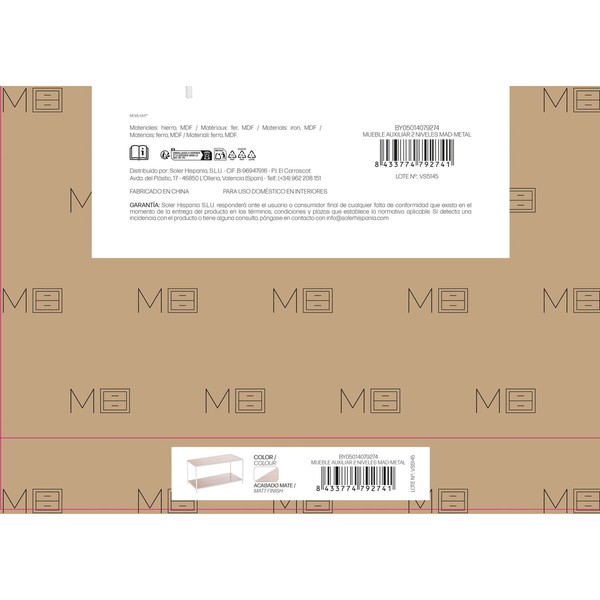 Mazs galdiņš MobleKit Balts Brūns 78 x 38 x 38 cm Koks (3 gb.)