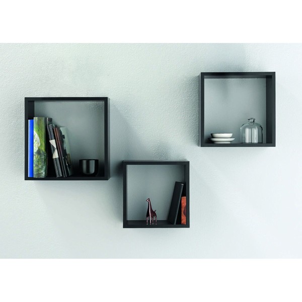 Lentynos MobleKit Juoda 3 Dalys (4 vnt.)