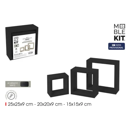 Полки MobleKit Чёрный 3 Предметы (4 штук)